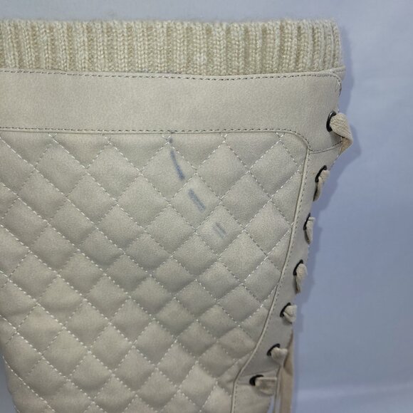 Allia Quilted Lace-Up Back Boot Bone Color Womens size 9 - Picture 6 of 8